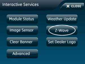 Z Wave Add 01 Interactive Services Menu